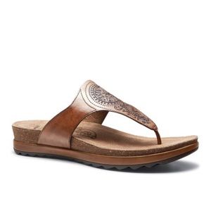 Dansko Priya Leather Flip Flop Thong Sandals Shoes Brown